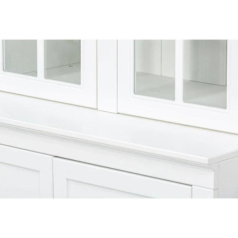 75.25-Inch Tall Traditional Display Cabinet with Tempered Glass Double Doors – Perfect for Living Room, Kitchen, and Home - image 10