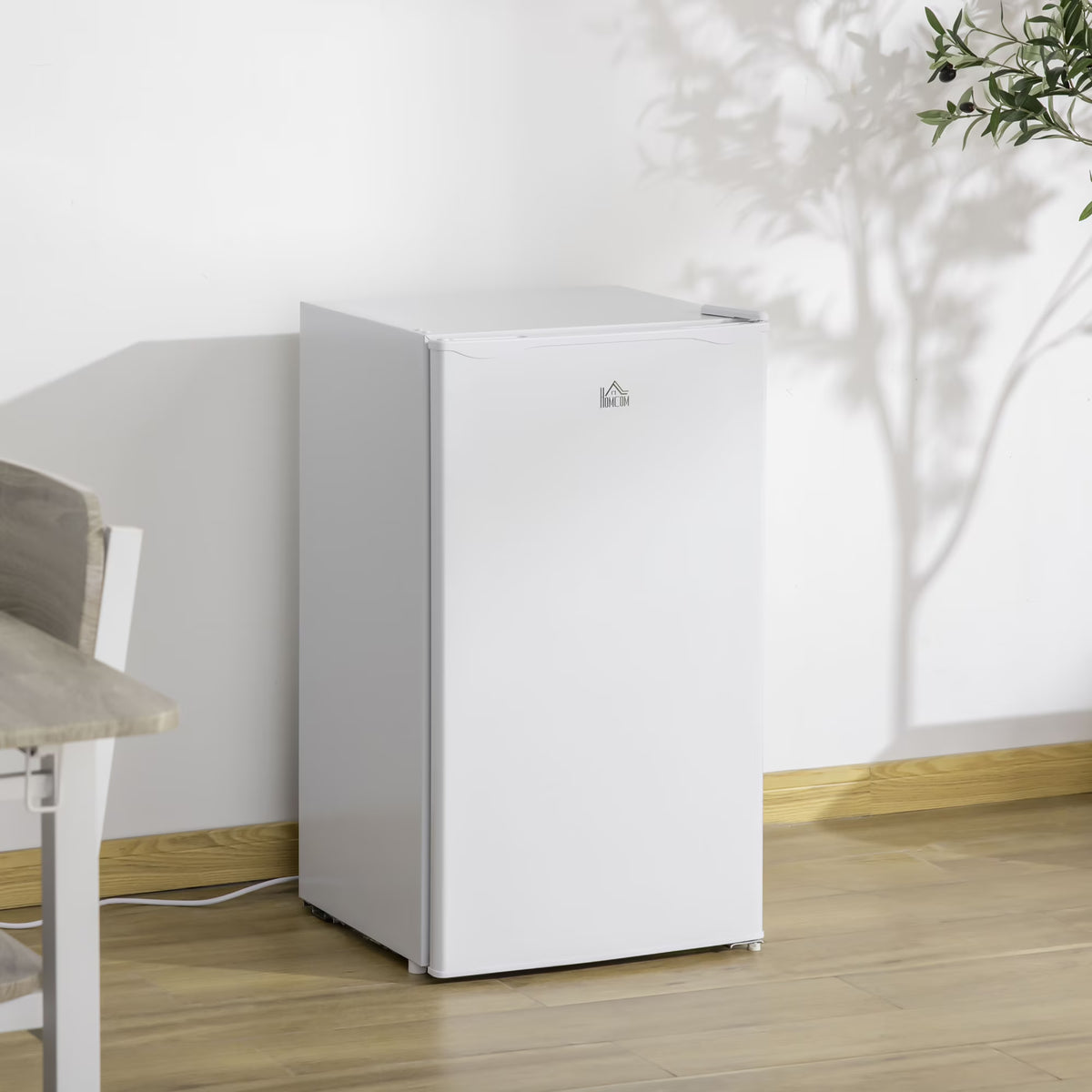 Harper & Bright Designs Double Door Mini Fridge with Freezer, 3.2 Cu.Ft Compact Refrigerator with Adjustable Shelf, Adjustable Thermostat and Reversible Door for Bedroom, Dorm, Home Office, White - image 5
