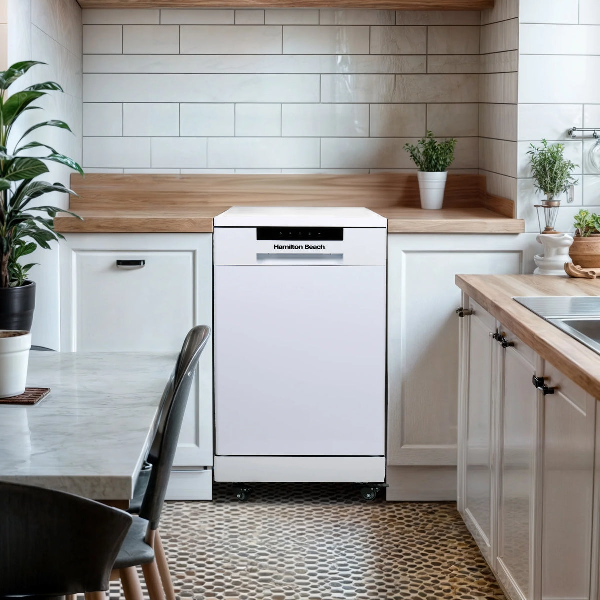Hamilton Beach 18" Portable Dishwasher in White - image 3