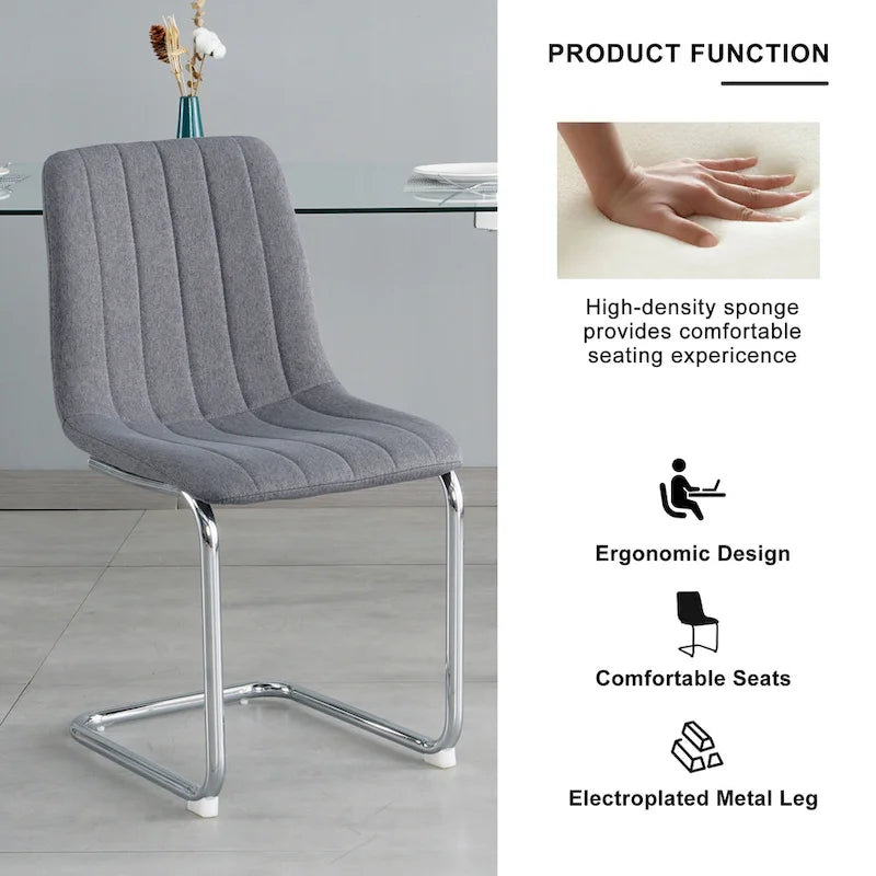 4-Piece Modern Dining Chair Set with Metal Legs - image 21
