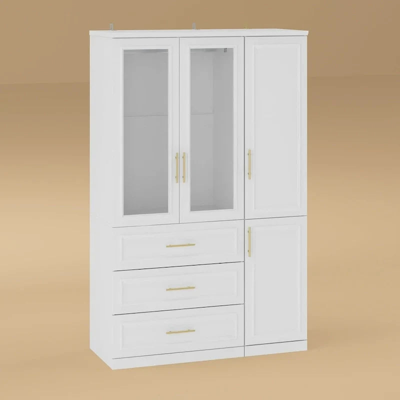 74.8-Inch Tall Large Modular Wardrobe Closet with Glass Doors - image 46