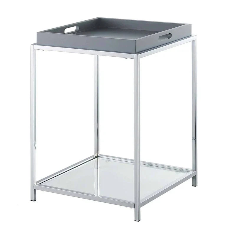 Palm Beach End Table with Shelf and Detachable Trays by Convenience Concepts - image 7