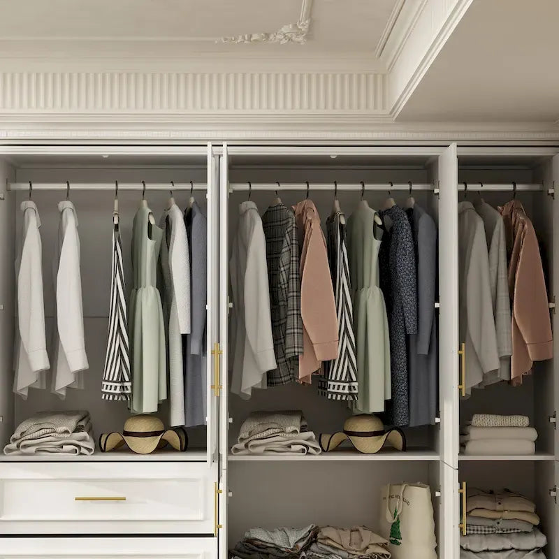 74.8-Inch Tall Large Modular Wardrobe Closet with Glass Doors - image 15
