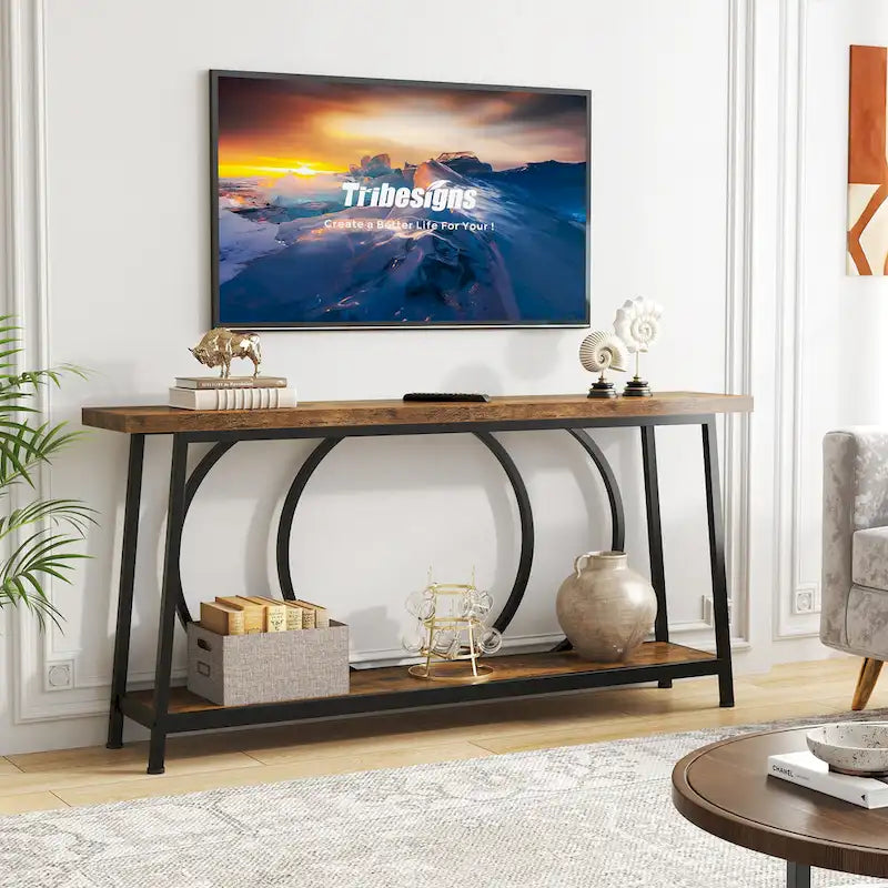 70.9-Inch Extra Long Narrow Console Table with Storage for Sofa or Couch - image 18