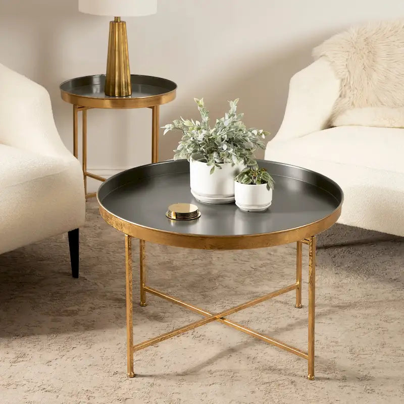 Kate and Laurel Celia 28.25-Inch Round Metal Coffee Table - image 20