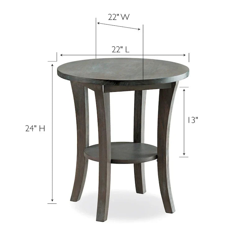 Round Side Table with Shelf and Solid Wood Construction - image 11