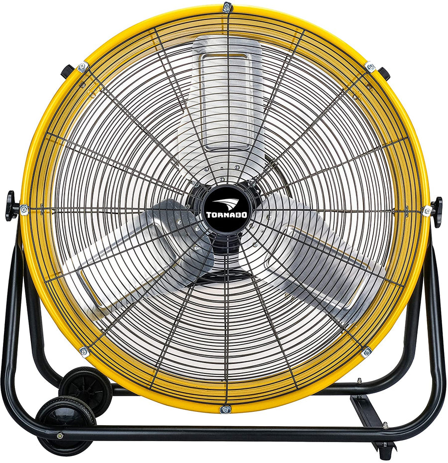 Tornado 24 Inch Grade UL Listed High Velocity Movement Heavy Duty Drum 3 Speed Air Circulator Fan 7800 CFM-Industrial, Commercial, Residential, and Greenhouse Use, Yellow - image 1