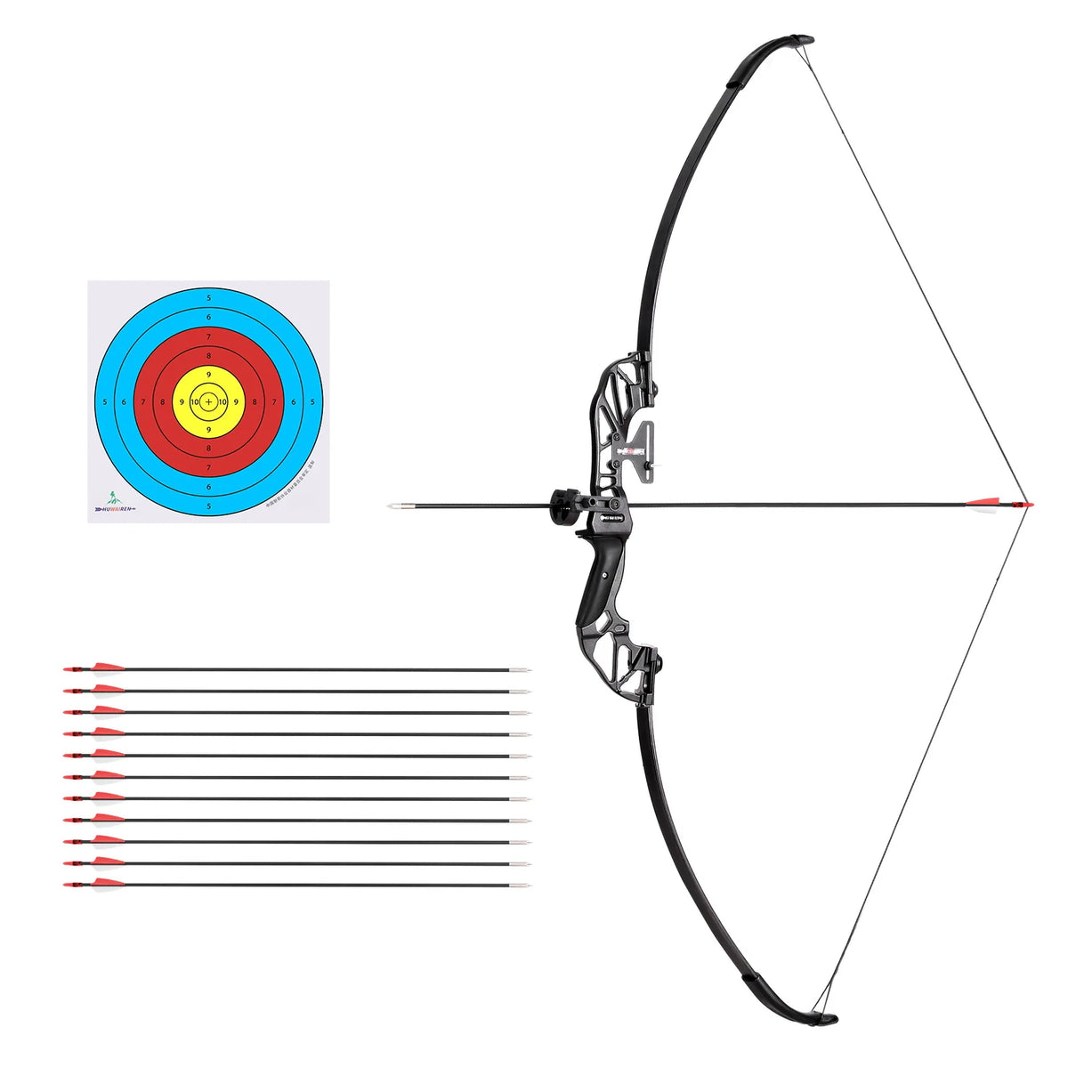 55lbs Recurve Bow Arrow Set, Fiberglass Arrows, Everfit - image 2