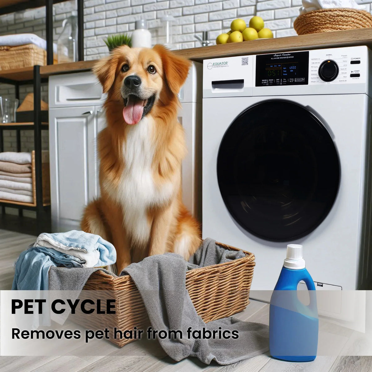 Equator Combination Washer Dryer Ventless/Vented Pet cycle 1.62cf/15lbs 110V with Adjustable legs - image 20