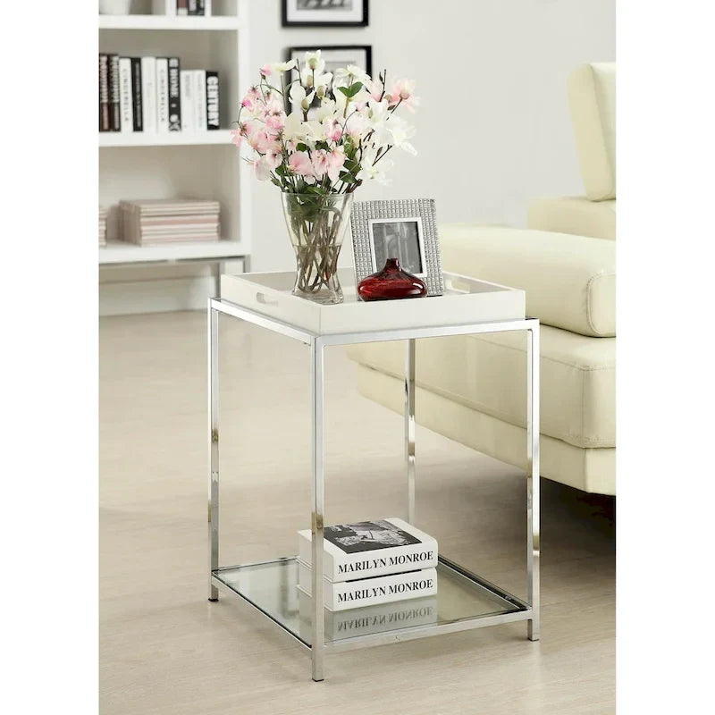 Palm Beach End Table with Shelf and Detachable Trays by Convenience Concepts - image 5
