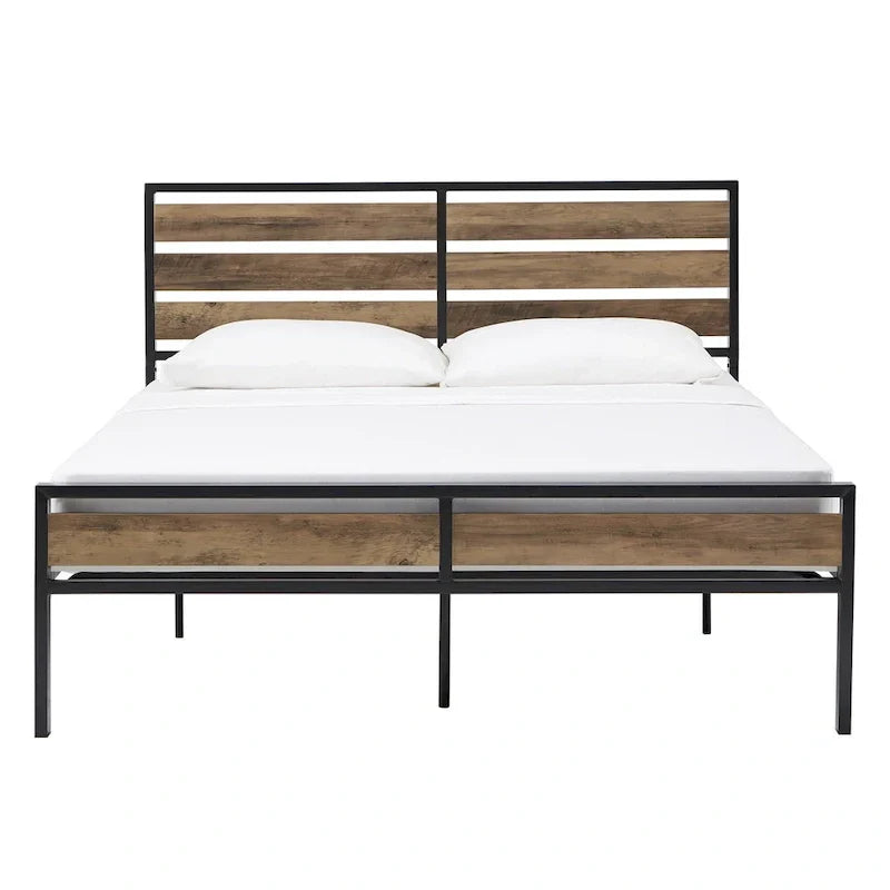 Aabira Low Profile Metal Platform Bed with Wooden Finish Panels by iNSPIRE Q Classic - image 26