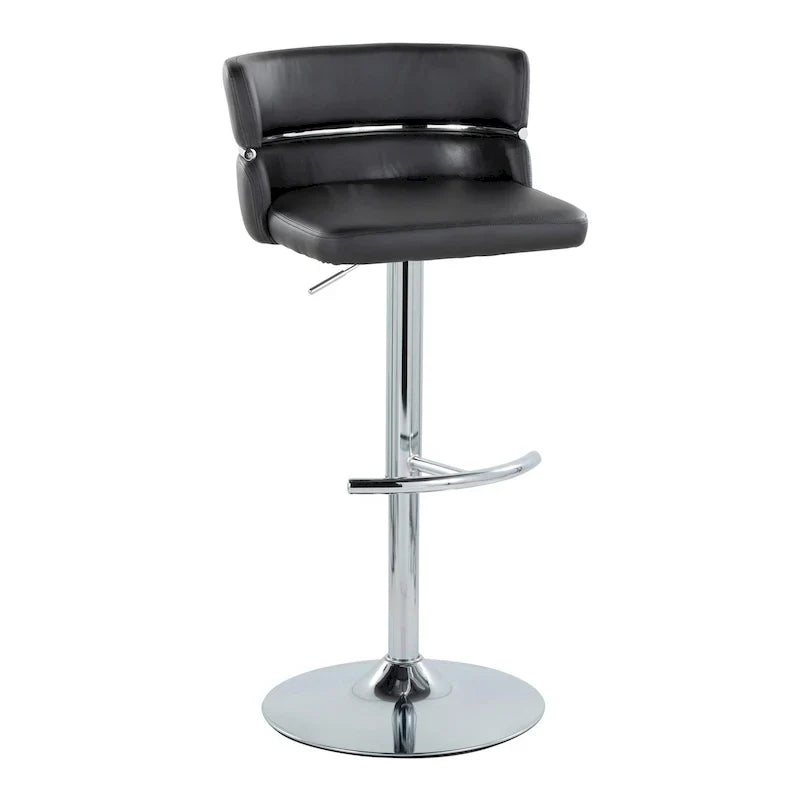 Set of 2 Silver Orchid Lena Adjustable Bar Stools with Rounded T Footrest - image 8
