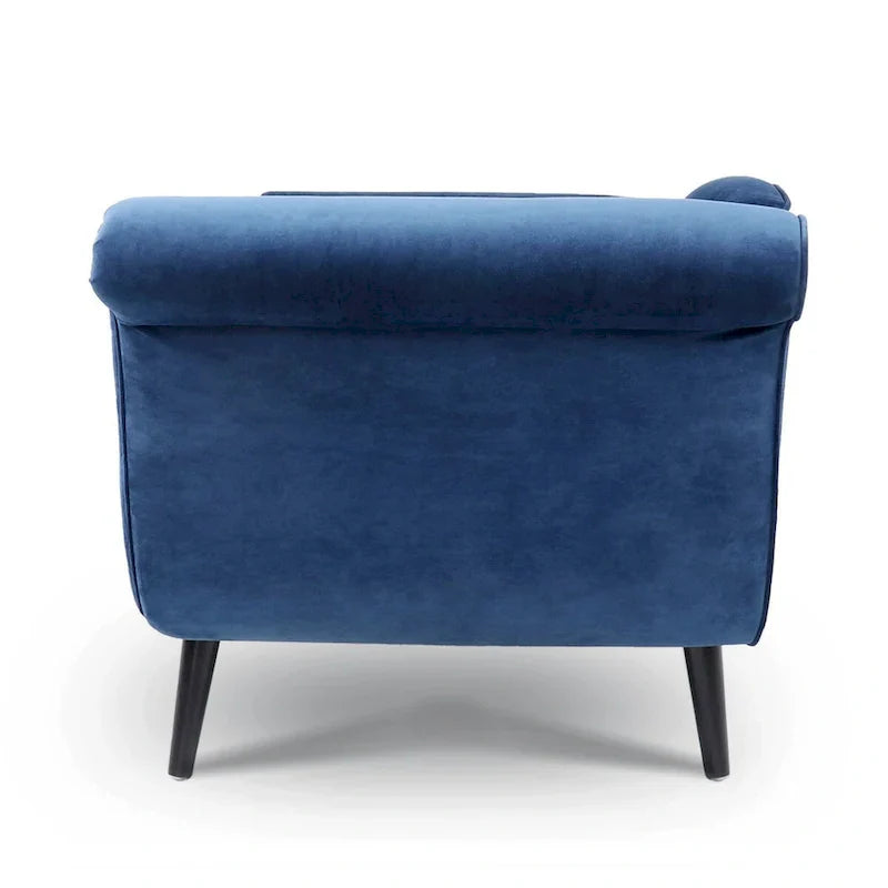 Upholstered Indoor Chaise Lounge Chair with Scroll Arms, Reclining Feature, Rolled Accent Pillow, and Sturdy Solid Wood Legs - image 19