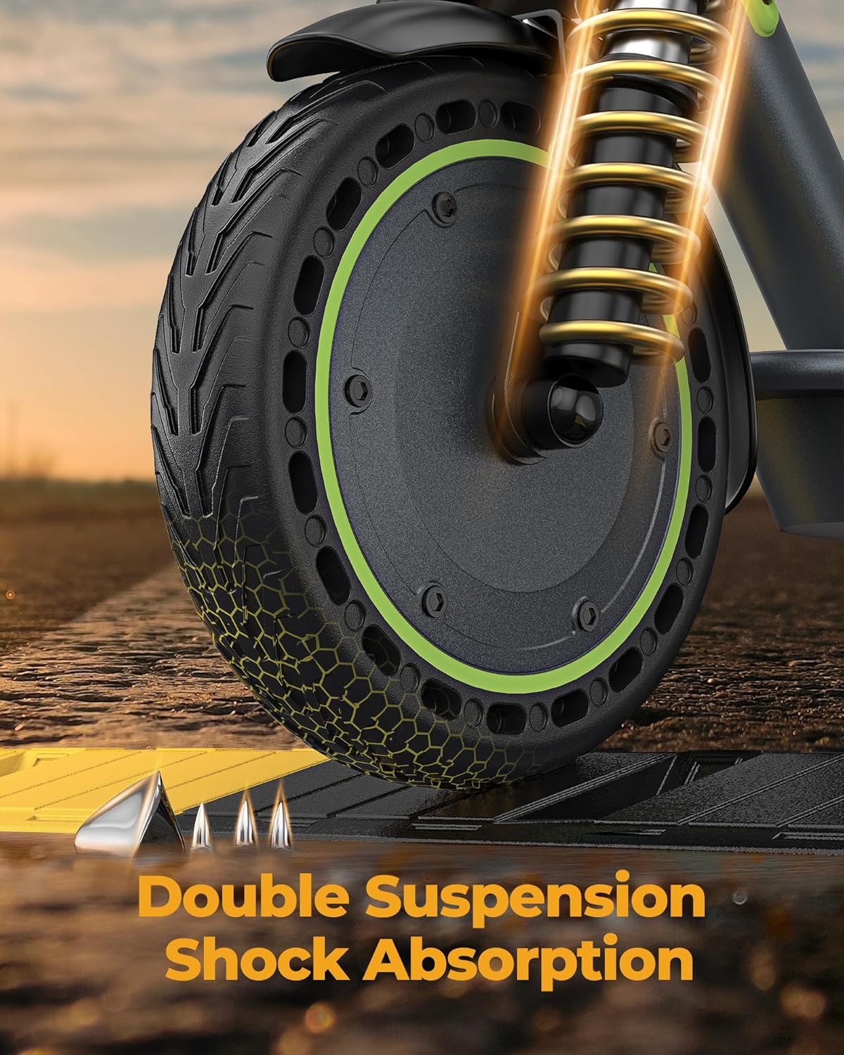 Electric Scooter - 8.5" Solid Tires, 350W Motor, Up to 19 MPH and 21-23 Miles Long-Range Portable Foldable Commuting Scooter for Adults with Double Braking System and App - image 21