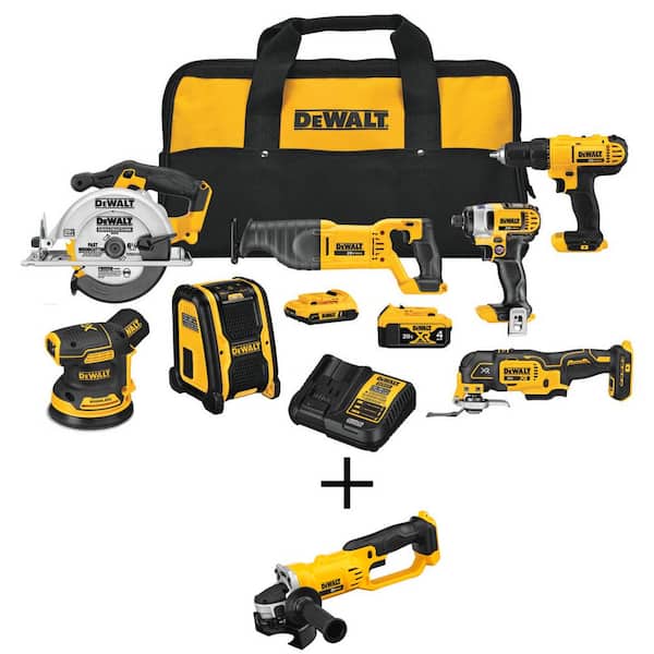 20V MAX Cordless 7 Tool Combo Kit, 20V MAX 4.5-5 in. Grinder, and (1) 20V 4.0Ah and (1) 20V 2.0Ah Batteries - image 1
