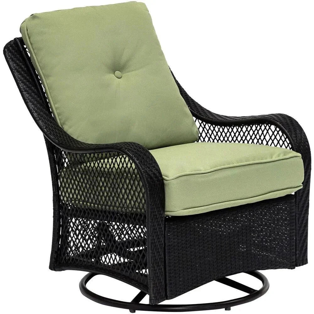 2025 5-piece steel patio fire pit seating set with navy blue cushions, swivel gliders and square fire pit table - image 8