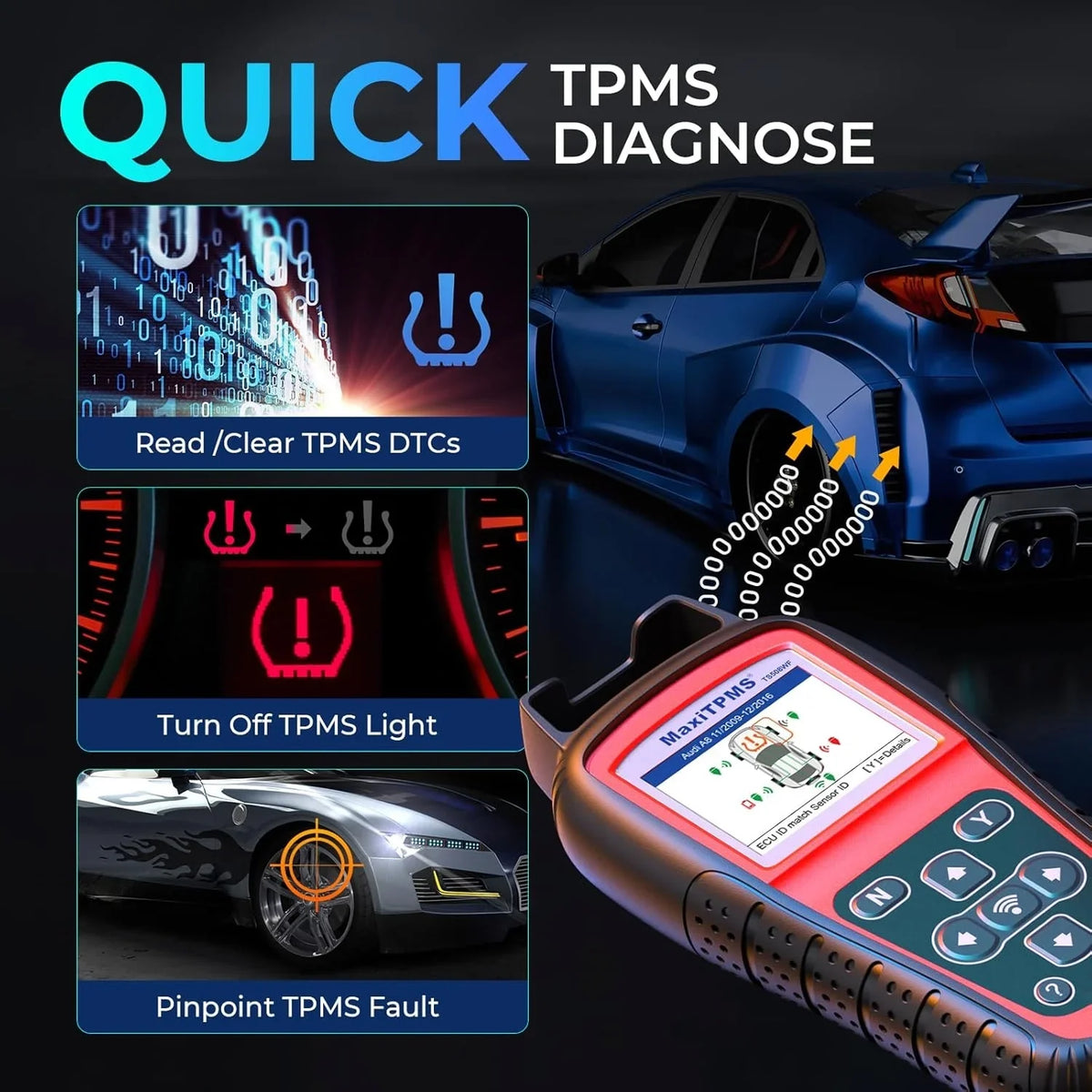 MaxiTPMS TS508WF TPMS Tool, 2025 Enhanced Wi-Fi Ver. of TS508 TS501 PRO TS408S TS601, MX-Sensor TPMS Progamming Tool, TPMS Diagnosis/Reset TPMS Relearn Tool, Read/Clear TPMS DTCs - image 5