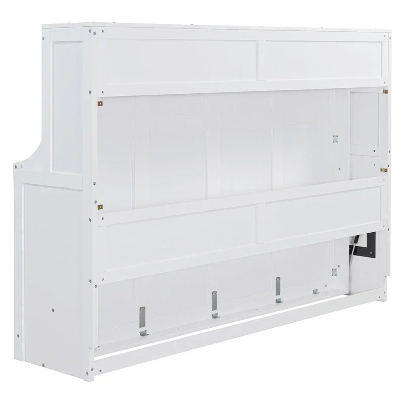 Queen/Full Size Murphy Bed with Hydraulic Lift and Integrated Desk Design - image 1