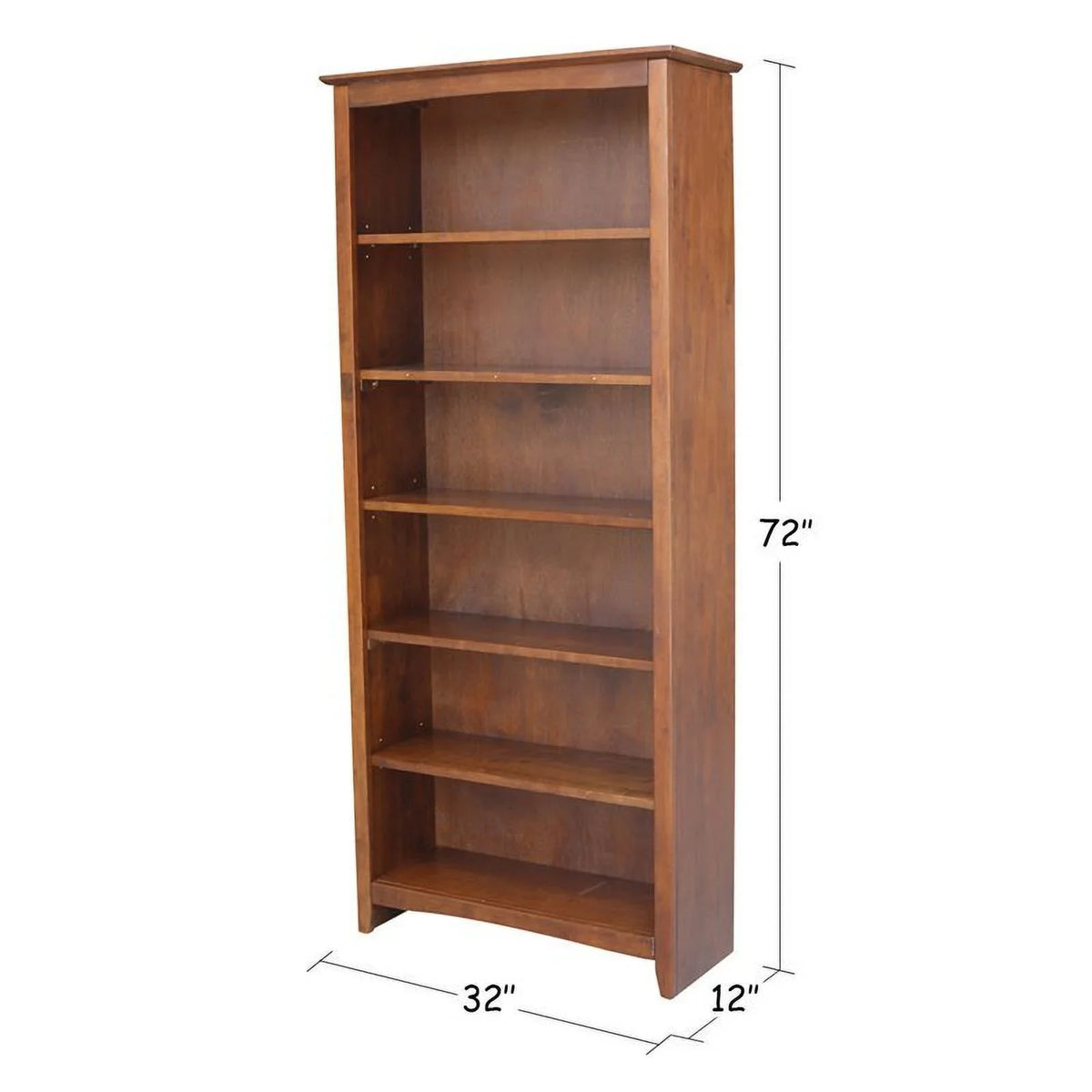 International Concepts Solid Wood Shaker Bookcase, 72 in H - image 17