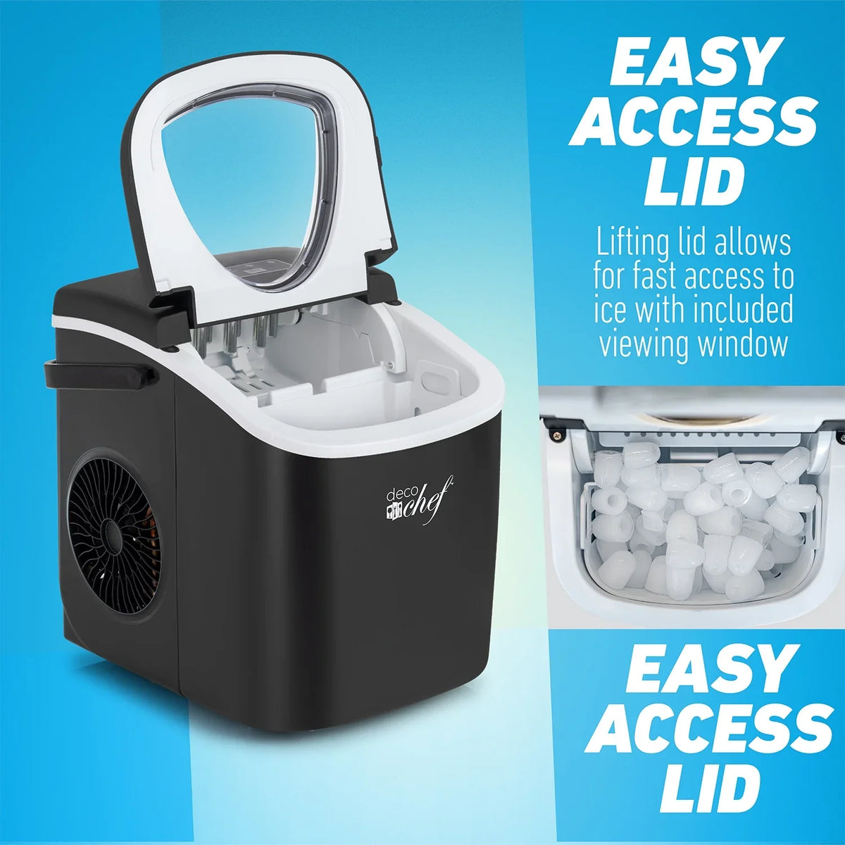 Deco Compact Countertop Ice Maker, 26LBs in 24HRs, 9 Bullet Ice Cubes Ready in 6 Minutes, Stainless Steel - image 15