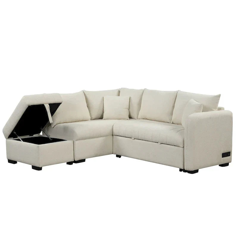 Roomfitters L-Shaped Sleeper Sofa with USB Ports, Power Outlets, and Versatile Storage Ottoman - image 19