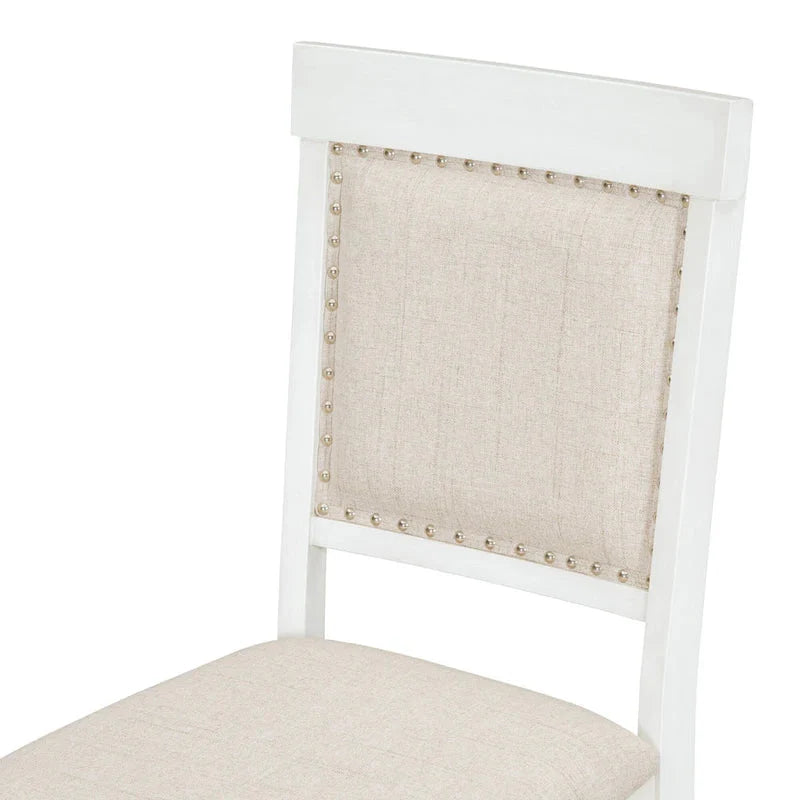 Vintage White 5-Piece Wooden Dining Set with Extendable Table and 4 Chairs - image 19