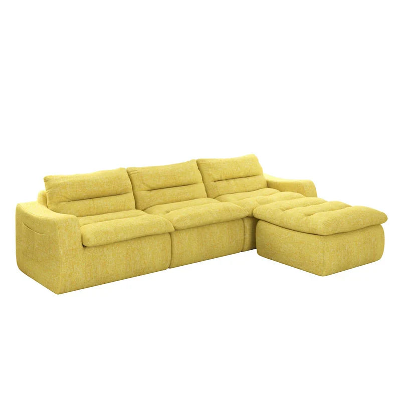116.26 Modular Foam L-Shaped Sofa - Versatile Free Combination, No Assembly Required & Ergonomic Support (Available in 4 or 6-Seater) - image 16