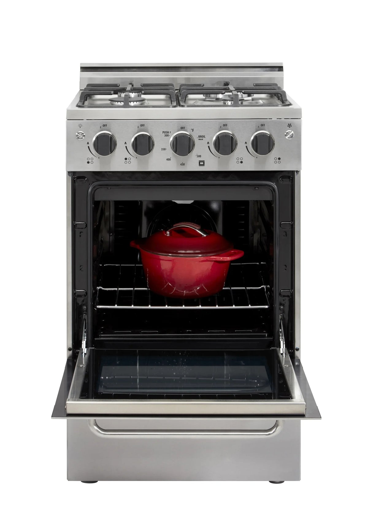 Prestige 20 in. 1.6 cu. ft. Gas Range with Convection Oven and Sealed Burners in Midnight Black - image 20