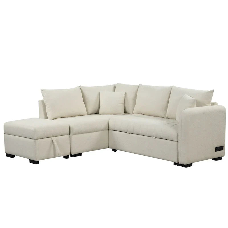 Roomfitters L-Shaped Sleeper Sofa with USB Ports, Power Outlets, and Versatile Storage Ottoman - image 12