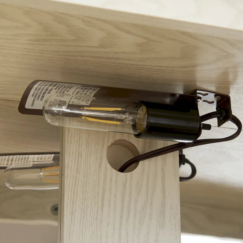 Illuminated Glass Curio Display Cabinet with Adjustable Shelves, Double Doors, and Drawer - Glass Wine Storage Solution - image 9