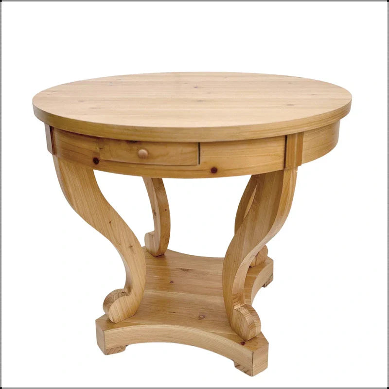 Small Round Dining Table with Curved Legs in Farmhouse Style - image 18