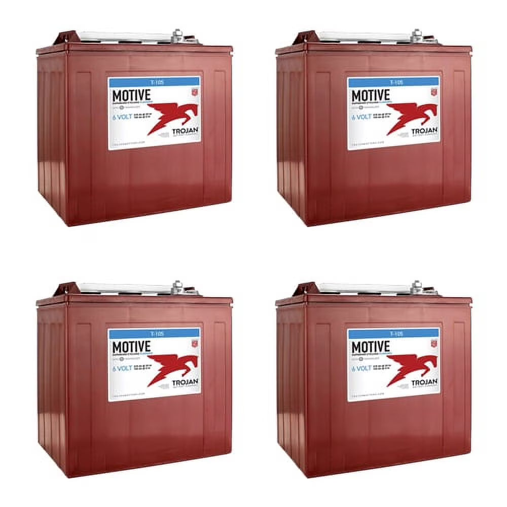 Trojan T - 105 - 6V 225ah Deep Cycle Golf Cart Batteries (Pack of 4) - image 1