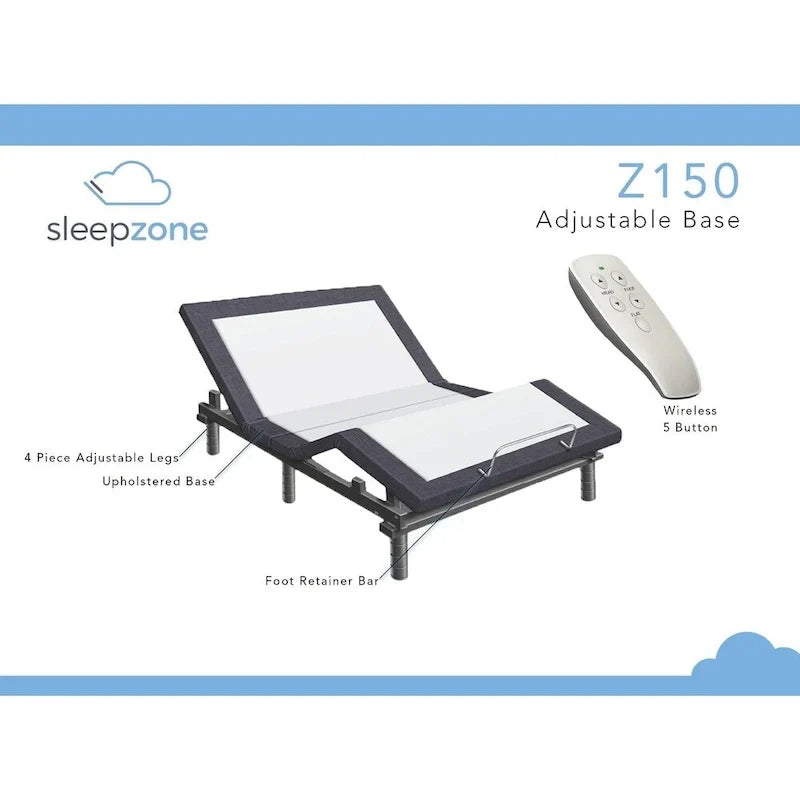 Sleep Zone Huntington 10-Inch Memory Foam Mattress with Z150 Adjustable Base Bundle - image 14