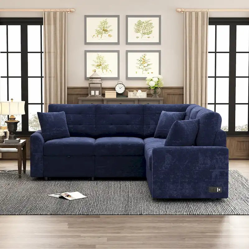 Roomfitters L-Shaped Pull-Out Sofa Bed with Wheels, USB Ports, and Power Outlets – Versatile Sleeper Sofa for Ultimate Living Room Comfort - image 29