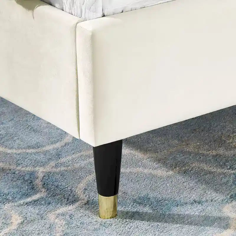 Roundhill Furniture Rozitta Upholstered Wingback Bed with Platform Design - image 9