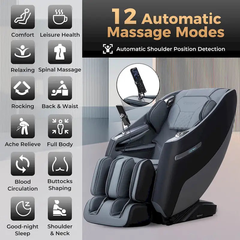 Costway Zero Gravity SL Track Full Body Massage Chair with Waist - image 5