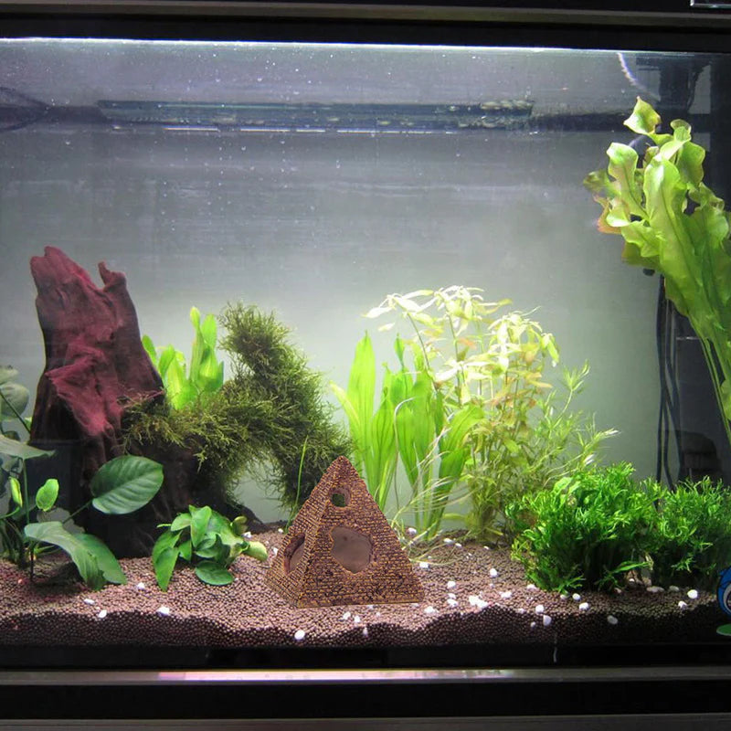 Aquarium Pyramid Cave Decoration – Resin Fish Tank - image 4