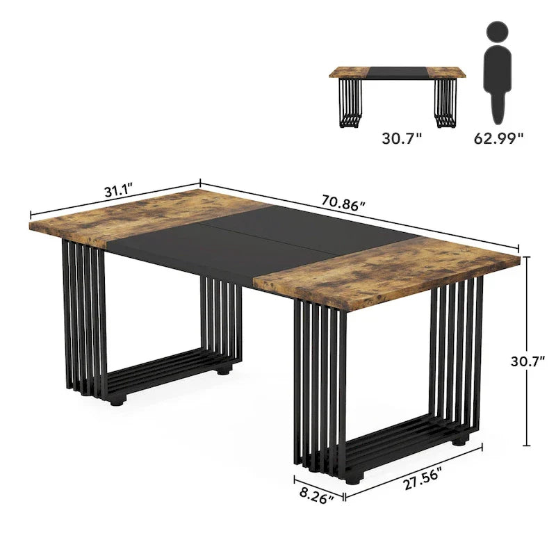 Contemporary 70.8-Inch White Dining Table for 6-8 Guests - image 25