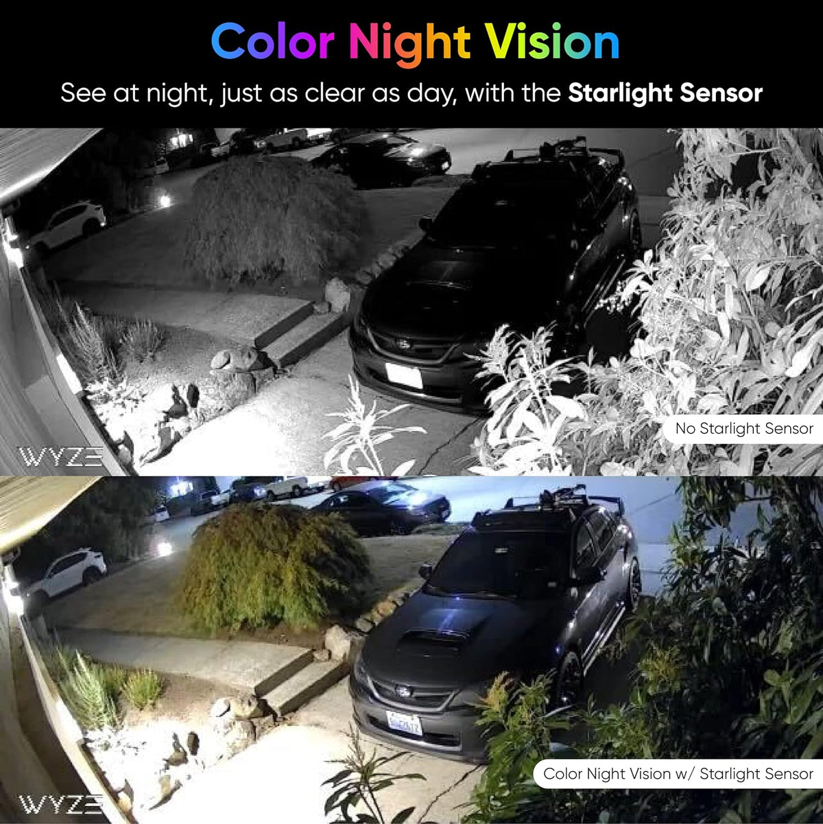 With Color Night Vision, Wired 1080p HD Indoor/Outdoor Security Camera, 2-Way Audio, Works with Alexa, Google Assistant, and IFTTT, 2-Pack - image 2