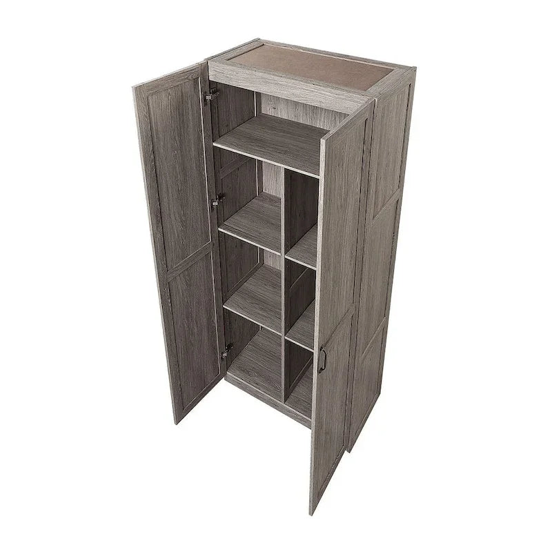 Modern Storage Wardrobe Cabinet with Doors and Multi Compartment Shelves - image 7