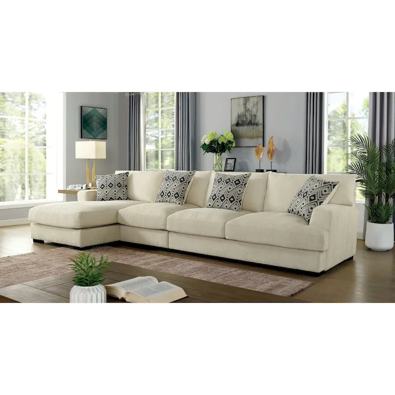 Furniture of America Kintra Modern Chenille Upholstered Large L-Shaped Sectional - image 4
