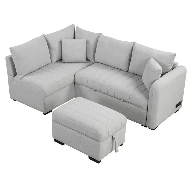 Roomfitters L-Shaped Sleeper Sofa with USB Ports, Power Outlets, and Versatile Storage Ottoman - image 34