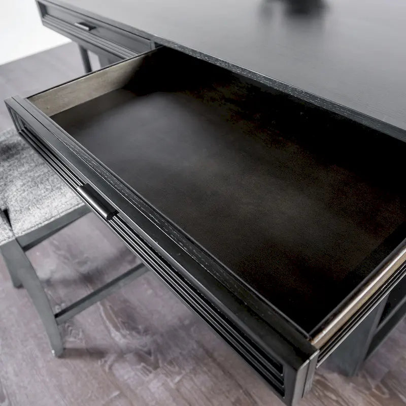 Isolde Black 60-Inch Solid Wood Counter Height Dining Table with Drawers by Furniture of America - image 4