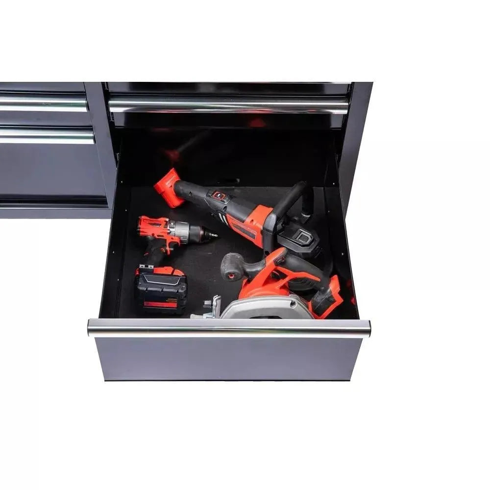 46 in. W x 24 in. D 9-Drawer Gloss Black Deep Tool Chest Mobile Workbench - image 9