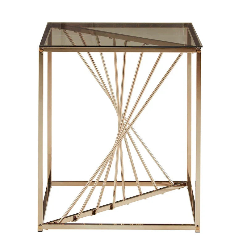 Hannah Square End Tables with Metal and Glass Top by iNSPIRE Q Bold - image 4