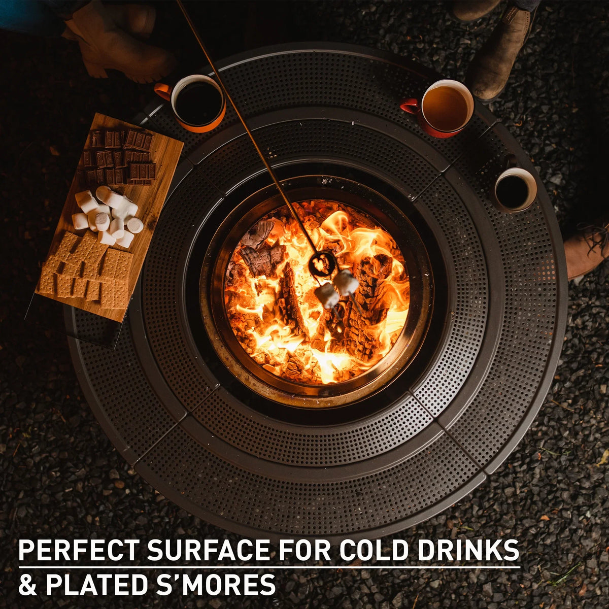 Solo Stove Fire Pit Surround Tabletop, Small Elevation for Ranger and Bonfire Wood Burning Outdoor Fire Pit, Powder - image 6