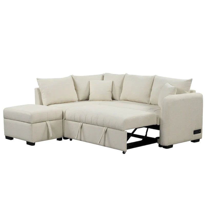 Roomfitters L-Shaped Sleeper Sofa with USB Ports, Power Outlets, and Versatile Storage Ottoman - image 17