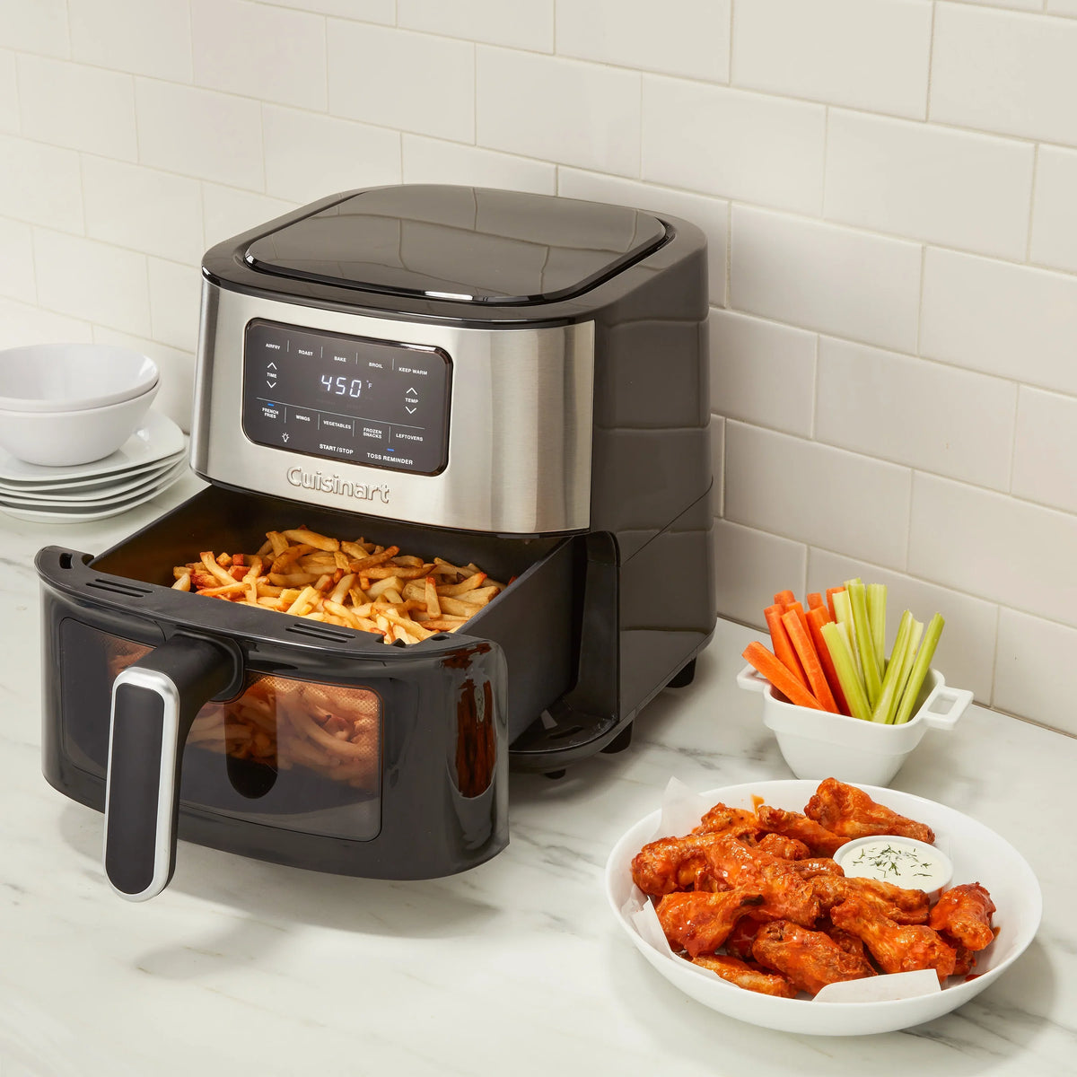 Open Box Cuisinart Air Fryer Oven - 6-Quart Basket Stainless Steel Air Fryer - Dishwasher-Safe Parts with 5 Presets - Roast, Bake, Broil, Air Fry and Keep Warm - Quick and Easy Meals - AIR-200 - image 6