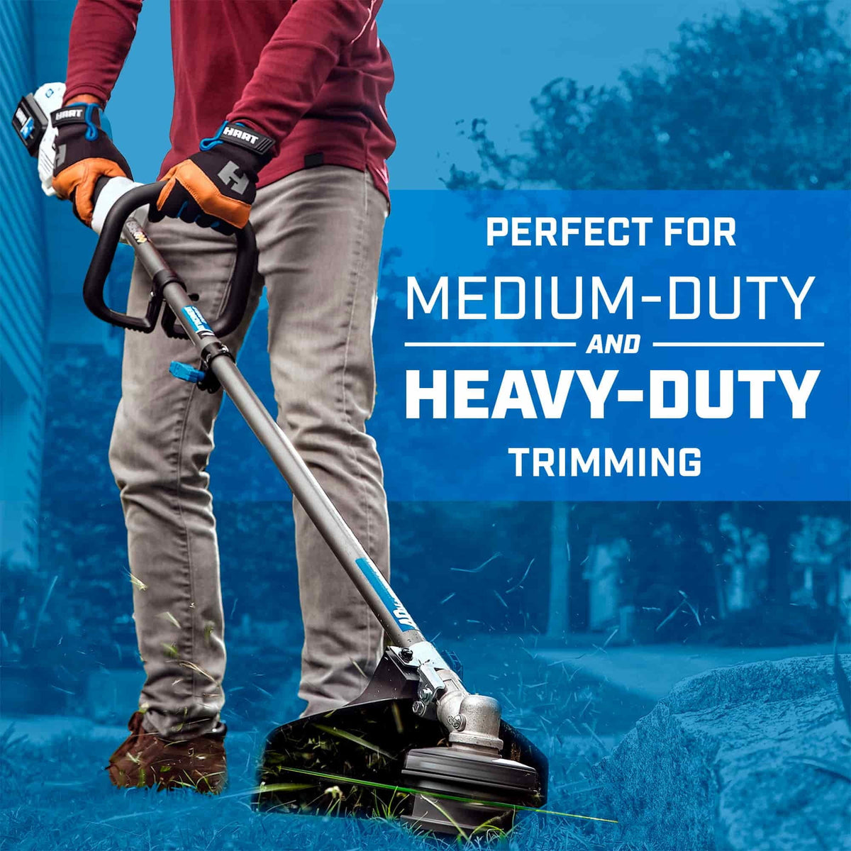 HART 40-Volt Cordless Attachment Capable 15-inch String Trimmer Kit, (1) 4.0Ah Lithium-Ion Battery - image 2