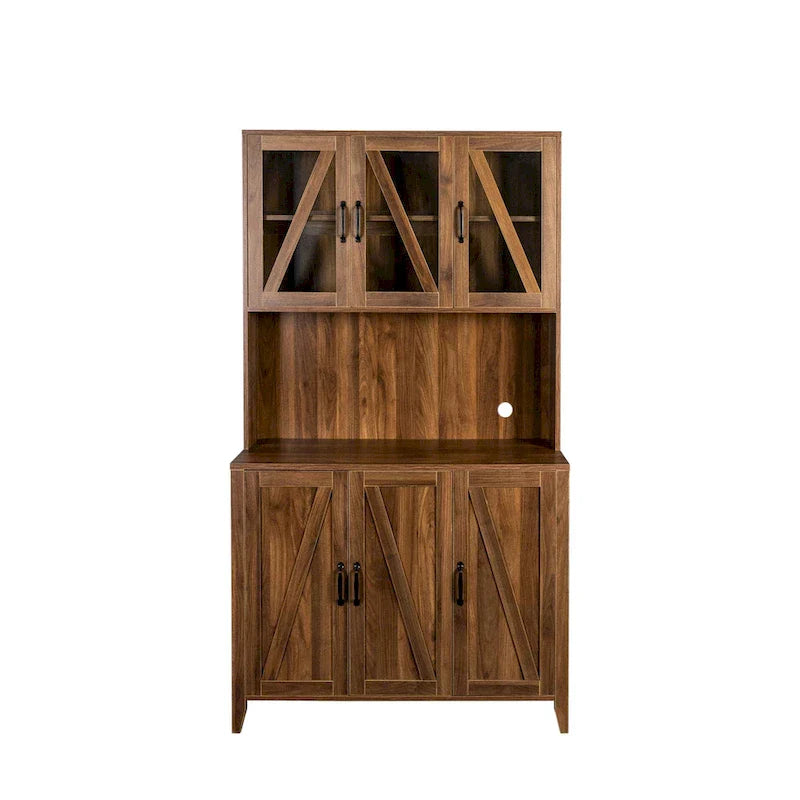 Spacious Kitchen Pantry Storage Cabinet Featuring Glass Doors - image 29